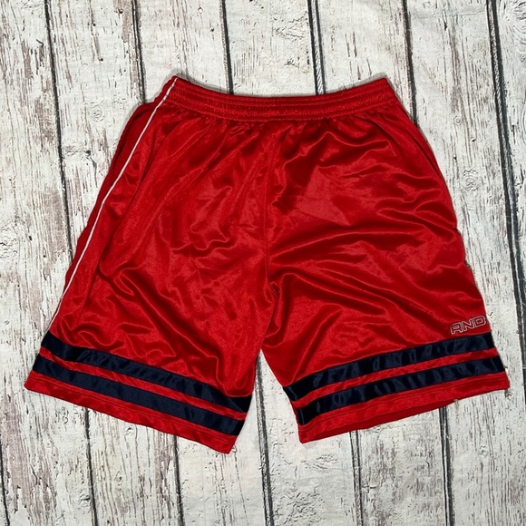 AND1 Men's Red Athletic Shorts basketball Streetball - Picture 1 of 8